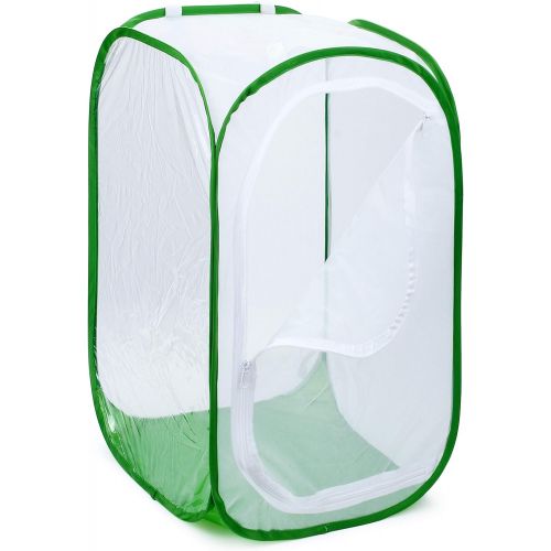  [아마존베스트]RESTCLOUD 48 Large Monarch Butterfly Habitat, Giant Collapsible Insect Mesh Cage Terrarium Pop-up 28 x 28 x 48 Inches