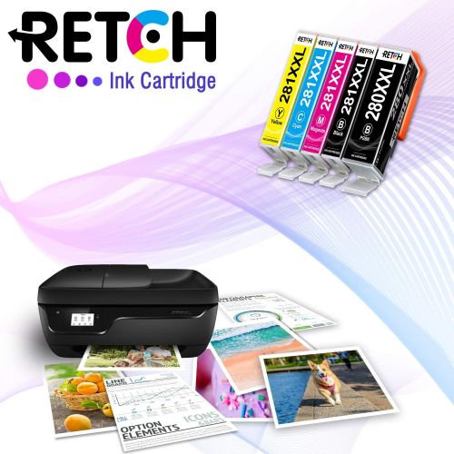  [아마존 핫딜] RETCH Compatible Canon 280 281 Ink Cartridges Replacement for Canon PGI-280XXL CLI-281XXL for Canon PIXMA TR7520 TS9120 TR8520 TS6120 TS6220 TS8220 TS8120 TS9520 TS6320 TS9521C TS8