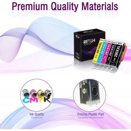  [아마존 핫딜] RETCH Compatible Canon 280 281 Ink Cartridges Replacement for Canon PGI-280XXL CLI-281XXL for Canon PIXMA TR7520 TS9120 TR8520 TS6120 TS6220 TS8220 TS8120 TS9520 TS6320 TS9521C TS8