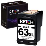 RETCH Re-Manufactured Black Ink Cartridge Replacement for HP 63XL for Envy 4516 4520 Officejet 3830 3831 3833 4650 4655 5220 5255 5258 DeskJet 1112 2130 2132 3630 3632 3633 3634 in