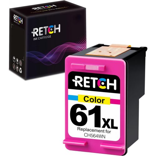  RETCH Re-manufactured Ink Cartridge Replacement for HP 61XL 61 XL for Envy 4500 5530 5534 5535 Deskjet 1000 1010 1510 1512 2540 3000 3050 3510 Officejet 2620 2622 4630 4635 (1 Tri-