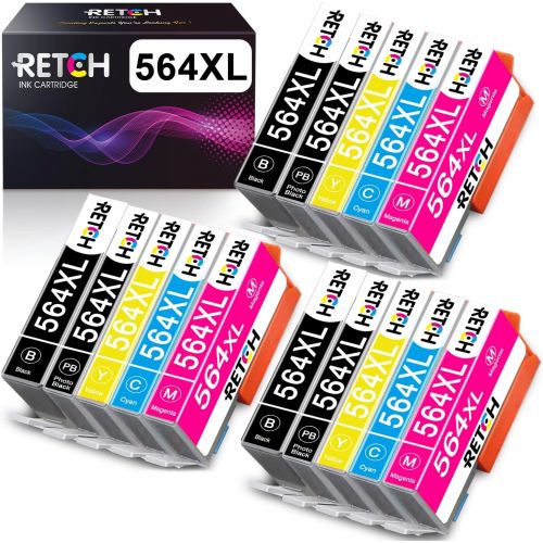  RETCH 564 Compatible Ink Cartridge Replacement for HP 564XL 564 XL for DeskJet 3520 3522 Officejet 4620 Photosmart 5520 6510 6515 6520 BB550 B109n Photosmart Plus AIO B209a Tray in