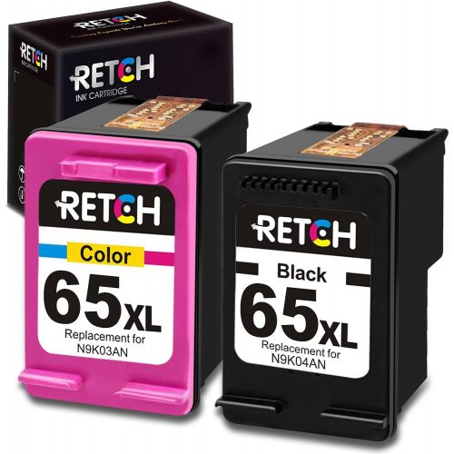  RETCH Remanufactured Ink Cartridges Replacement for HP 65 65XL Combo Pack to use with Envy 5055 5052 5058 DeskJet 3755 2655 2600 2620 2622 2624 2652 3752 3720 3721 3722 3723 Printe