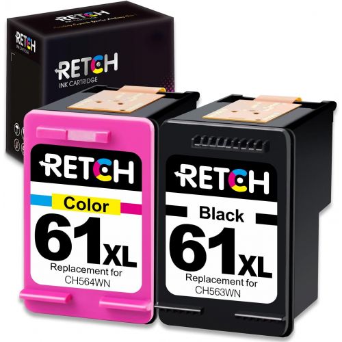  RETCH Remanufactured Ink Cartridges Replacement for HP 61 61XL Combo Pack to use with Envy 4500 5530 5534 5535 Deskjet 1000 1056 1510 1512 1010 1055 OfficeJet 4630 2620 Printer (1