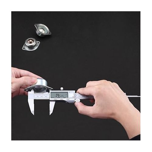 REXBETI Digital Caliper 6 Inch Measuring Tool Stainless Steel Inch/MM/Fractions, Electronic Vernier Calipers Gauge for Woodworking Jewelry, Polished Silver