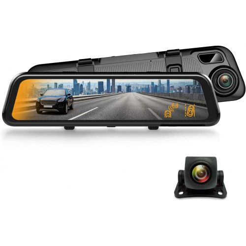  [아마존베스트]REXING M2 Smart BSD ADAS Dual Mirror Dash CAM 12” IPS Touch Screen, 1080p (Front+Rear),GPS,Stream Media, Parking Monitor, Night Vision,Blind SPOT Detection, Backup Camera for CAR,