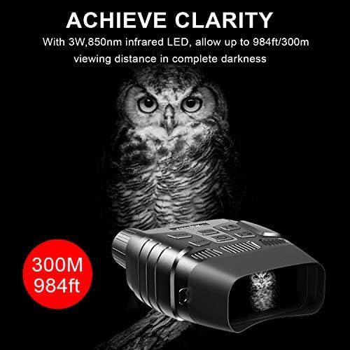  [아마존베스트]Rexing B1 Night Vision Goggles Binoculars with LCD Screen, Infrared (IR) Digital Camera, Dual Photo + Video Recording for Spotting, Hunting, Tracking up to 300 Meters (Black)
