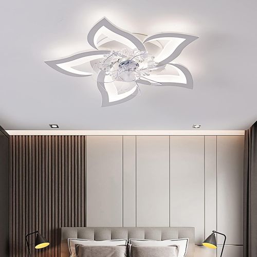  REYDELUZ Ceiling Fan with Lights,27.2In 50W,Remote Control 3 color temperatures,3 Gear Wind Speed fan light,Round Ceiling Lights with Fan for Bedroom,Living Room and Dining Room (S