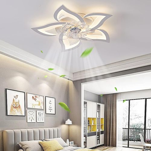  REYDELUZ Ceiling Fan with Lights,27.2In 50W,Remote Control 3 color temperatures,3 Gear Wind Speed fan light,Round Ceiling Lights with Fan for Bedroom,Living Room and Dining Room (S