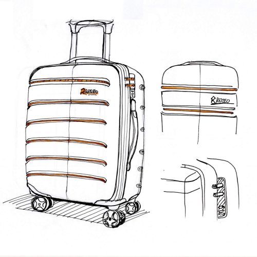  REYLEO Luggage Sets 3 Piece Hard Shell Luggage Set with USB Port TSA Lock Spinner Wheels 20 Inch 24 Inch 28 Inch, LUG282420A