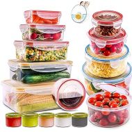 RFAQK 28 Pcs Food Storage Containers with Airtight Lids-(85OZ to 1.2OZ) 14 Clear Plastic Containers with 14 Lids-Large Meal Prep Fruits Containers for Kitchen-Freezer,Microwave and Dishwasher Safe