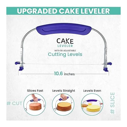  RFAQK 64 PCs Cake Decorating Kit for Beginners Includes Video Course, Booklet + Baking Supplies Gift - Cake Stand, Leveler, 24 Numbered Piping Tips, Straight & Offset Spatula, & Scraper sets