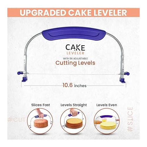  RFAQK 35PCs Cake Turntable and Leveler-Rotating Cake Stand with Non Slip pad-7 Icing Tips and 20 Bags- Straight & Offset Spatula-3 Scraper Set -EBook-Cake Decorating Supplies Kit -Baking Tools