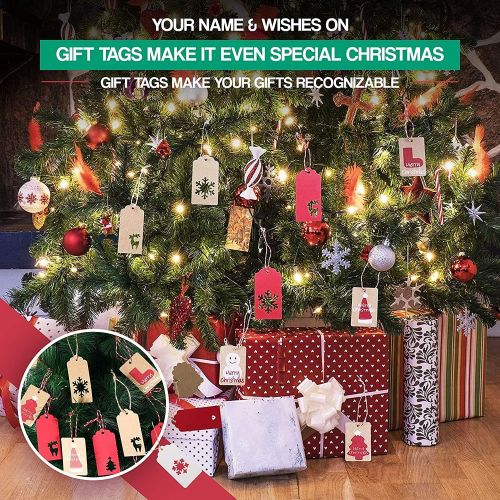  RFAQK Personalized Christmas Stockings -Set of 3 with 50 Pcs Name Tags, Large Xmas Stockings for Christmas Decorations - Fireplace Hangings for Family Holiday Season, Farmhouse and