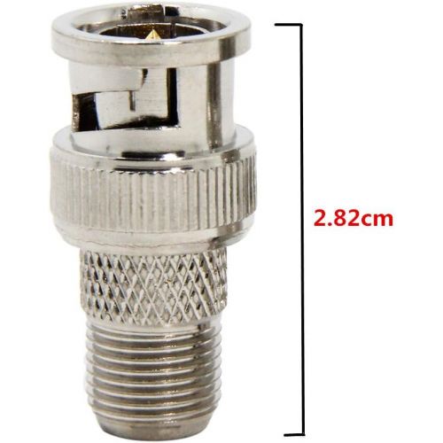  F to BNC Connector, 2-Pack RFAdapter BNC Male Plug to F Female Jack Coax Adapter 75 Ohm, RG6, RG59 Connector for Scanner, Camera