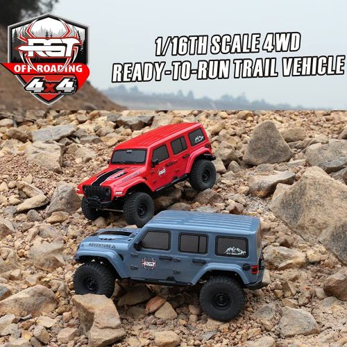  RGT 1:16 RC Crawler 4wd Off Road RC Car Metal Gear Truck Rock Hobby RTR 4x4 Waterproof RC Toy (Gray)