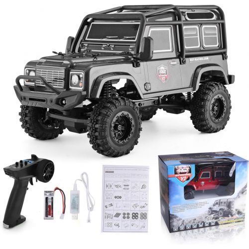  RGT RC Crawler 1:24 Scale 4wd Off Road Rock Crawler 4x4 Truck Mini RC Car (Gray)