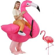 할로윈 용품RHYTHMARTS Inflatable Flamingo Costume Ride On Flamingo Christmas Costume Cosplay Party for Adult (Flamingo with 1 Fan)