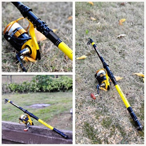  RICHCAT Travel Fishing Rod, Telescopic Surf Fishing Pole 8.7ft Spinning Rod Fast Action MH Power for Inshore Saltwater Freshwater Bank Fishing