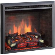 RICHEN EF4XC Electric Fireplace with Heater, 3D Flame Effect, Crinkle Function and Remote Control, Black