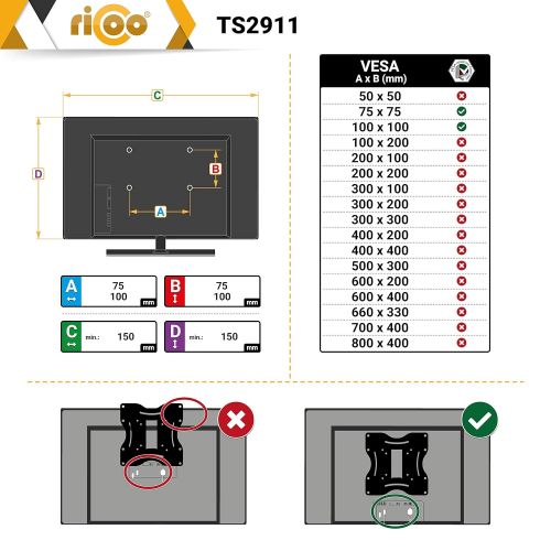 [아마존 핫딜]  [아마존핫딜]RICOO Monitorstander TS2911 fuer ca. 13-32 Zoll (33-81cm) Gasfeder Schwenkbar Neigbar | Monitorhalterung Bildschirmstander Monitor Halterung Tisch Stander Stand | VESA 75x75 100x100
