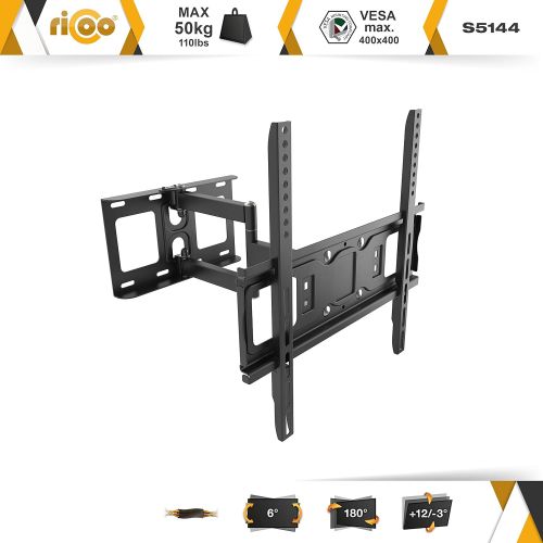  [아마존 핫딜]  [아마존핫딜]RICOO TV Wandhalterung S5144 Universal fuer 30-65 Zoll (ca. 76-165cm) Schwenkbar Neigbar | Wand Halter Aufhangung Fernseh Halterung auch fuer Curved LCD und LED Fernseher | VESA 200x