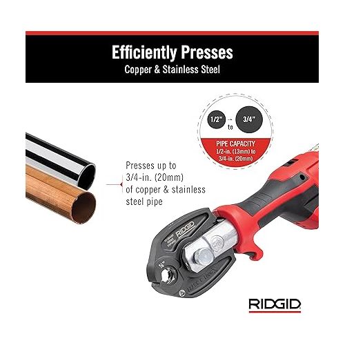  RIDGID 72553 Model RP 115 Mini Press Tool and Battery Kit with 1/2