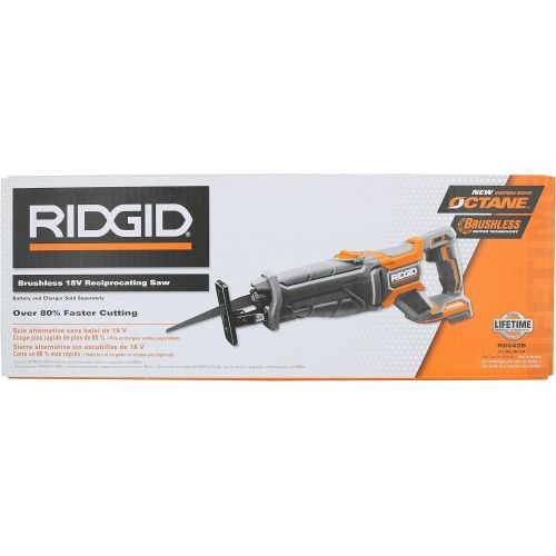  [아마존베스트]Ridgid R8643B Octane 18V Lithium Ion Cordless Brushless Reciprocating Saw w/ Included Blade and LED Lighting (Battery Not Included / Power Tool Only)