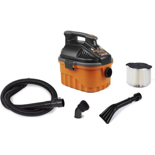  [아마존베스트]RIDGID Wet Dry Vacuums VAC4000 Powerful and Portable Wet Dry Vacuum Cleaner, Includes 4-Gallon, 5.0 Peak Horsepower Wet Dry Auto Vacuum Cleaner for Car, Dusting Brush, Car Nozzle,