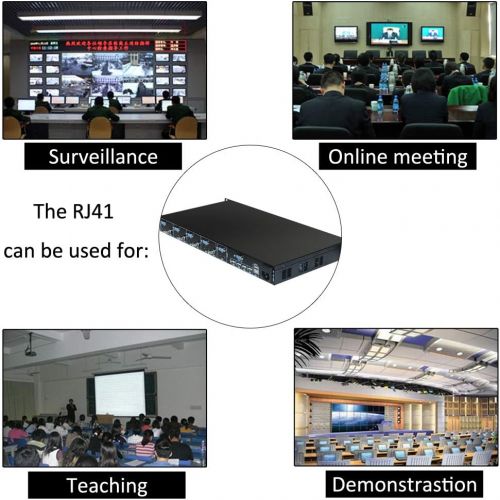  RIJER RJ41 Quad Video Multiplexer Video HDMI VGA Video Input Supports Projector LCD DLP Plasma Display Unit Full Color LED 1080P Variety Modes of View (RJ41) 2x2 1x2 2x1 1x3 3x1 spliting