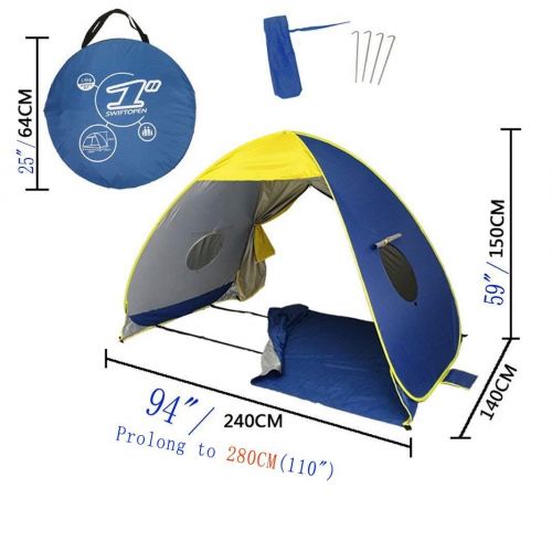  RIJER Instant Sun Shade Tent POP UP Family UV Play Beach Tent Cabana Anti UV Portable Automatic Kids Playing Sun Shelter for Camping Fishing Hiking