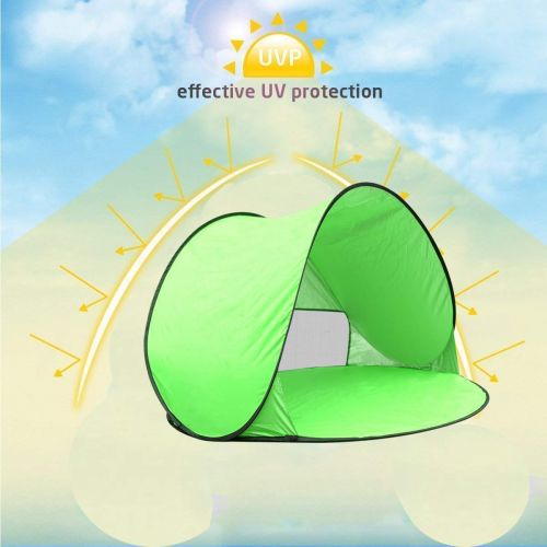  RIJER Instant Sun Shade Tent POP UP Family UV Play Beach Tent Cabana Anti UV Portable Automatic Kids Playing Sun Shelter for Camping Fishing Hiking