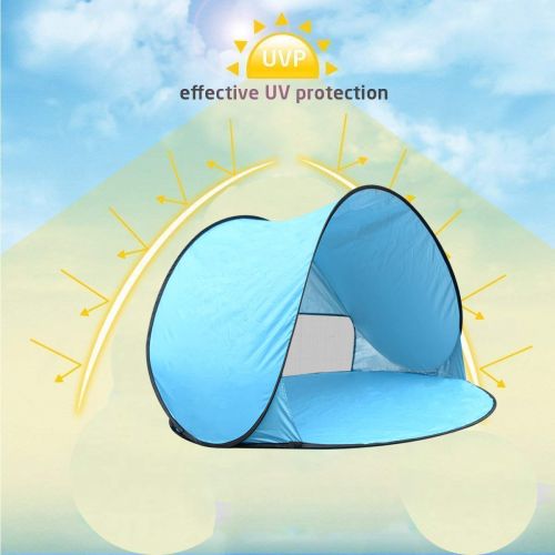  RIJER Instant Sun Shade Tent POP UP Family UV Play Beach Tent Cabana Anti UV Portable Automatic Kids Playing Sun Shelter for Camping Fishing Hiking