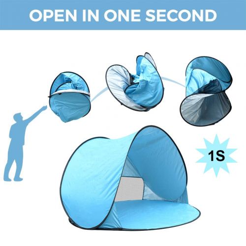  RIJER Instant Sun Shade Tent POP UP Family UV Play Beach Tent Cabana Anti UV Portable Automatic Kids Playing Sun Shelter for Camping Fishing Hiking