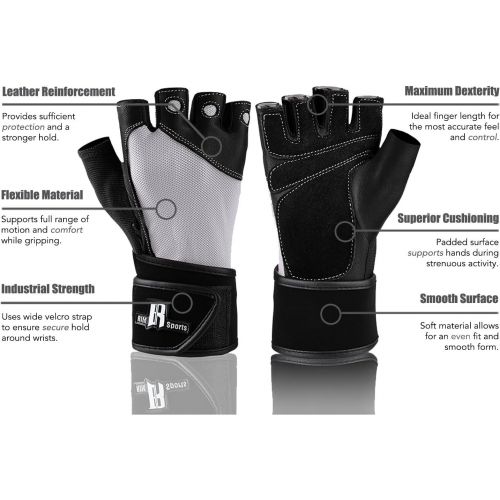  [아마존 핫딜] RIMSports Weight Lifting Gloves with Wrist Wrap - Best Lifting Gloves - Premium Weights Lifting Gloves, Rowing Gloves, Biking Gloves, Training Gloves, Grip Gloves