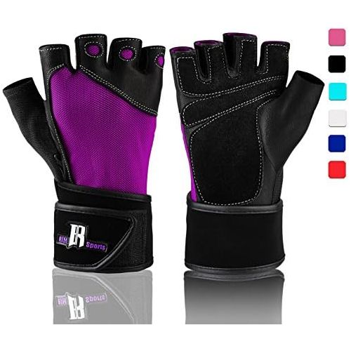  RIMSports Weight Lifting Gloves with Wrist Wrap - Best Lifting Gloves - Premium Weights Lifting Gloves, Rowing Gloves, Biking Gloves, Training Gloves, Grip Gloves