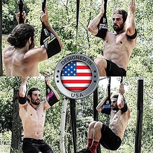  RIMSports Ab Straps for Pull Up Bar - Premium Pull Up Straps & Hanging Ab Straps for Core Workouts - Ideal Hanging Straps & Ab Hancer for Leg Raises, Knee Ups & Ab Workouts