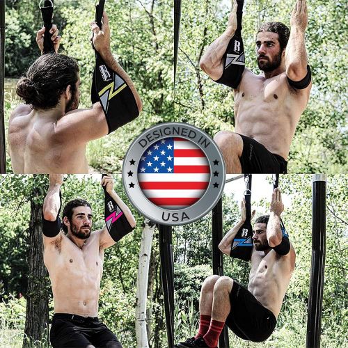  RIMSports Ab Straps for Pull Up Bar - Premium Pull Up Straps & Hanging Ab Straps for Core Workouts - Ideal Hanging Straps & Ab Hancer for Leg Raises, Knee Ups & Ab Workouts