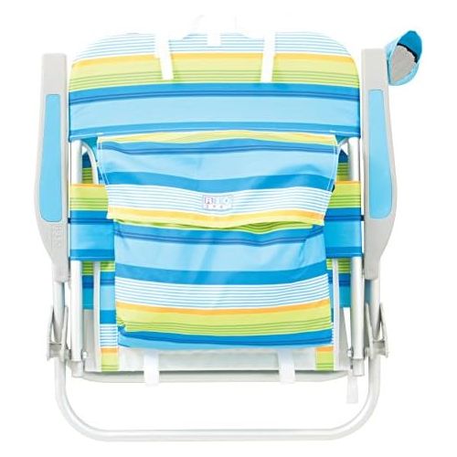  RIO Gear Rio Beach Big Boy Folding 13 Inch High Seat Backpack Beach or Camping Chair, Blue/Green Stripe캠핑 의자