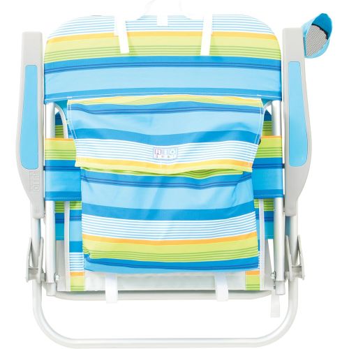  RIO Gear Rio Beach Big Boy Folding 13 Inch High Seat Backpack Beach or Camping Chair, Blue/Green Stripe캠핑 의자