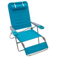 Rio Gear Rio Beach 4 Position Extra Wide Foldable Beach Lounger with Footrest and Pillow