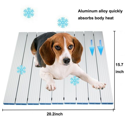  RIOGOO Pet Cooling Pad, Self Dog Cooling Indoor. Aluminum Alloy Foldable Cooling Mat for Dogs and Cats