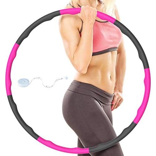  [아마존베스트]RIRGI Hula Hoop for Slimming Hula Hoop for Adults and Children, 8 Section Removable Hula Hoop with Foam, Slim Hoop for Fitness with Mini Band Measure and Rope Skipping