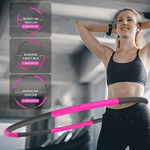  [아마존베스트]RIRGI Hula Hoop for Slimming Hula Hoop for Adults and Children, 8 Section Removable Hula Hoop with Foam, Slim Hoop for Fitness with Mini Band Measure and Rope Skipping