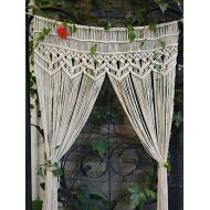 RISEON Macrame Wall Hanging Tapestry- Macrame Door Hanging,Room divider,macrame Curtains,Window Curtain, door curtains, wedding Backdrop Arch BOHO wall decor, 33.5W x 70L (without