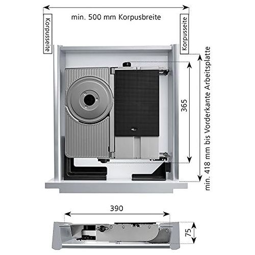  RITTER 546005 Metall-Einbau-Allesschneider AES 72 SR-H silbermetallic, rechts