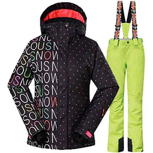  RIUIYELE Fashion Women Breathable Waterproof and Windproof Colorful Snowboard Ski Jacket Pants Set