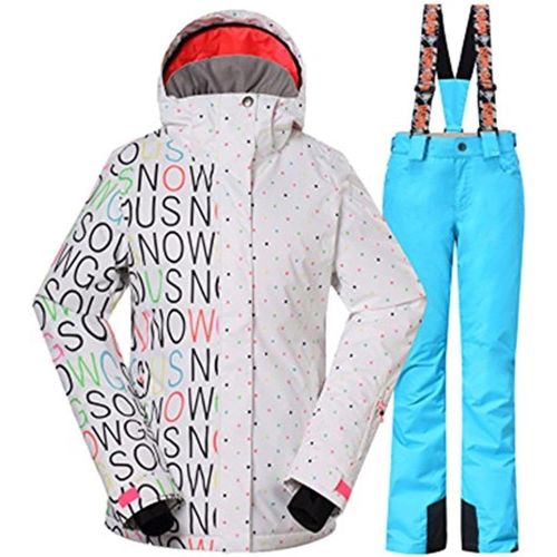  RIUIYELE Fashion Women Breathable Waterproof and Windproof Colorful Snowboard Ski Jacket Pants Set