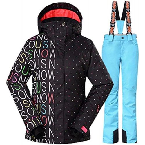  RIUIYELE Fashion Women Breathable Waterproof and Windproof Colorful Snowboard Ski Jacket Pants Set