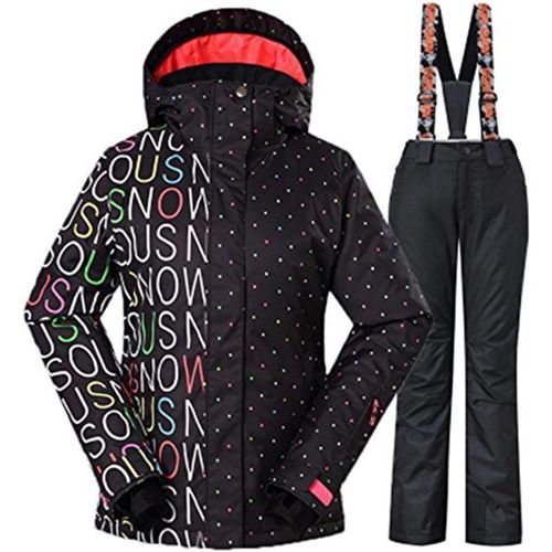  RIUIYELE Fashion Women Breathable Waterproof and Windproof Colorful Snowboard Ski Jacket Pants Set